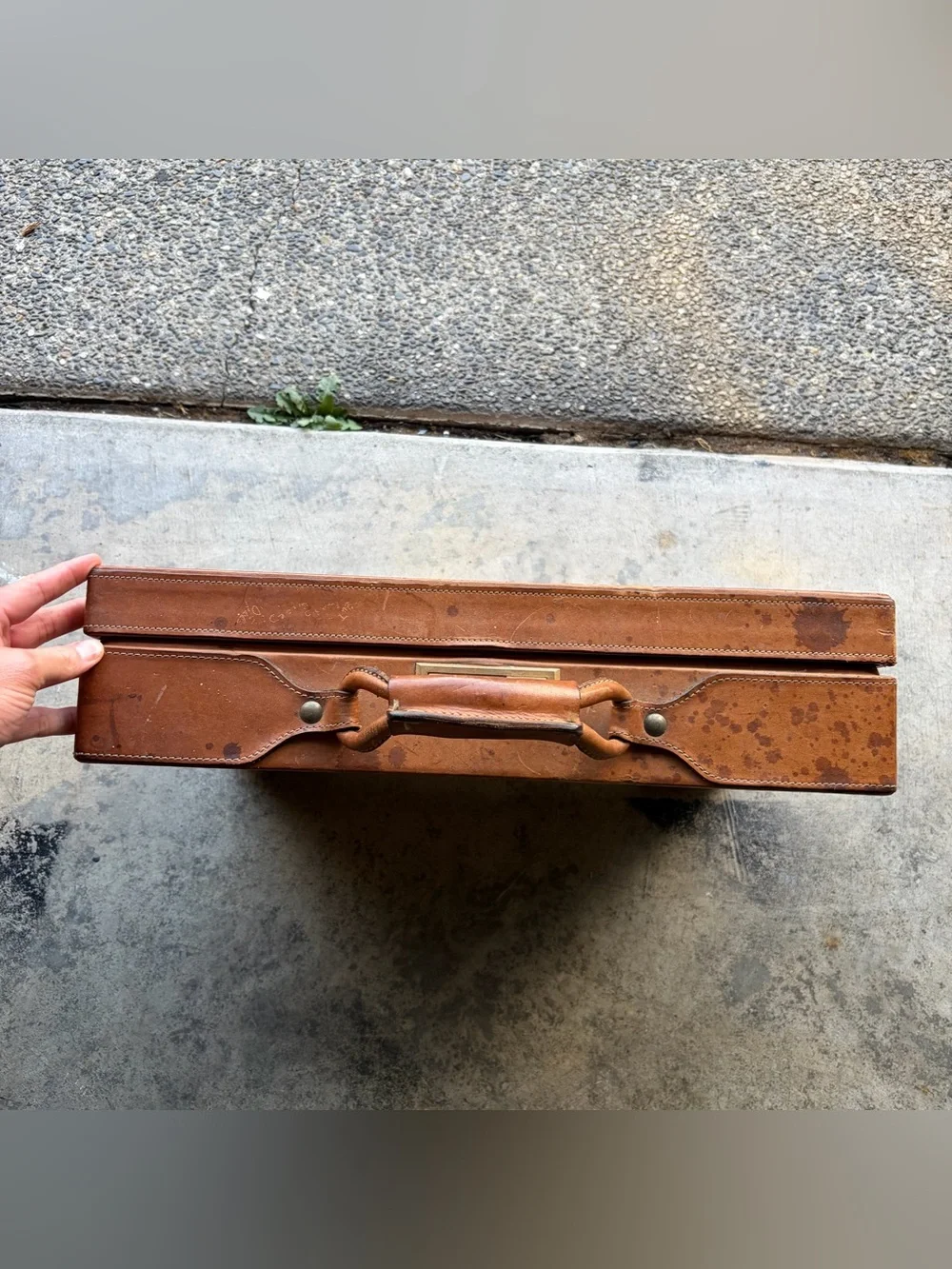 Vintage Hartmann Hard Sided Tan Belting Leather Briefcase Combination Lock  Good